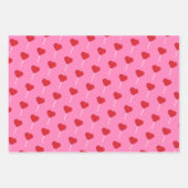 Heart Lollipop Valentijnsdag Pattern Inpakpapier Vel (Voorkant)
