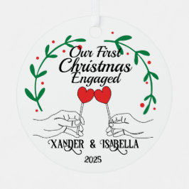Heart Lollipops Eerste Kerstdag verloofd Metalen Ornament