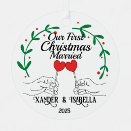 Heart Lollipops eerste kerstmis getrouwd Metalen Ornament