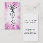 *~* Heart Lotus Glitter Rays Nirvana Reiki Yoga Visitekaartje (Voorkant / Achterkant)