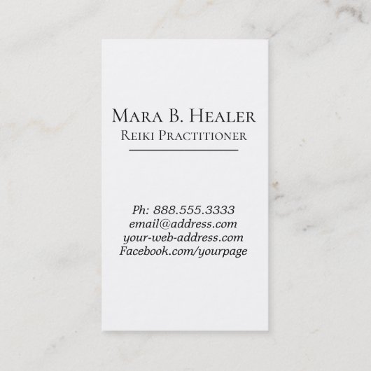 *~* Heart Lotus Glitter Rays Nirvana Reiki Yoga Visitekaartje (Achterkant)