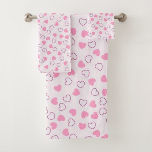 Heart Love Bath Towel Set Bad Handdoek (Insitu)
