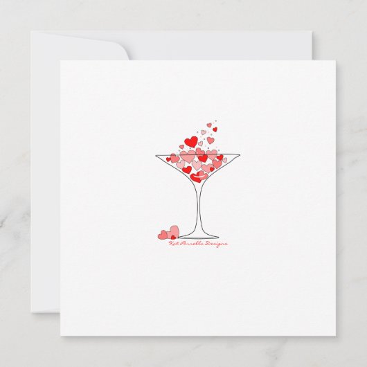 Heart Love Cocktail Engagement Party Uitnodiging (Achterkant)
