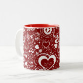 Heart Love Doodles Coffee Mok (Voorkant links)