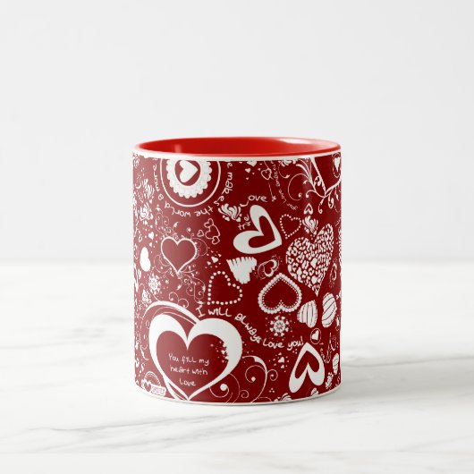 Heart Love Doodles Coffee Mok (Center)