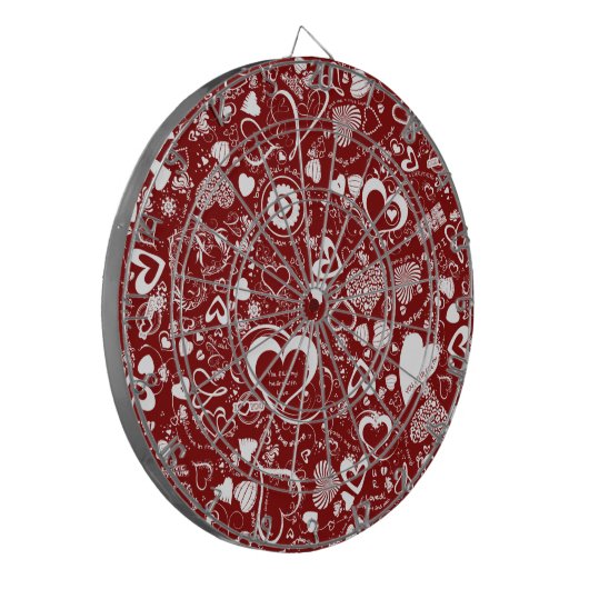 Heart Love Doodles DART BOARD Dartbord (Voorkant Links)