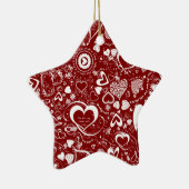 Heart Love Doodles Keramisch Ornament (Rechts)