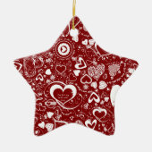 Heart Love Doodles Keramisch Ornament (Voorkant)