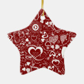Heart Love Doodles Keramisch Ornament (Achterkant)