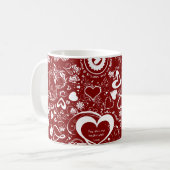 Heart Love Doodles Koffiemok (Voorkant links)