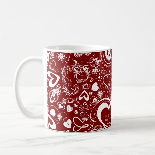 Heart Love Doodles Koffiemok (Links)