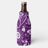 Heart Love Doodles-Paars-White-Bottle Cooler (Fles Voorkant)