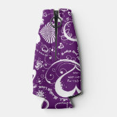 Heart Love Doodles-Paars-White-Bottle Cooler (Achterkant)