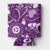 Heart Love Doodles-Paars-White-Drink Koelbox Blikjeskoeler (Voorkant)