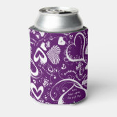 Heart Love Doodles-Paars-White-Drink Koelbox Blikjeskoeler (Blikje Achterkant)