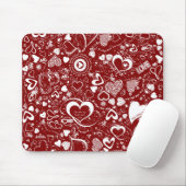 Heart Love Doodles Red MUISMAT (Met muis)