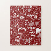 Heart Love Doodles Red Puzzle Legpuzzel (Verticaal)