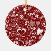 Heart Love Doodles Round Ornament (Voorkant)