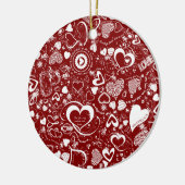Heart Love Doodles Round Ornament (Links)