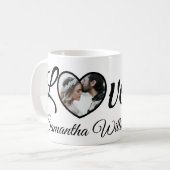 Heart Love gepersonaliseerde Valentijnsdag cadeau Koffiemok (Voorkant links)