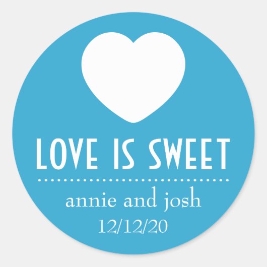 Heart Love is Sweet Labels (blauw) (Voorkant)