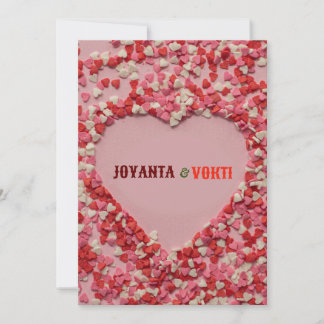 Heart love Joyanta & Vokti red maroon color Kaart