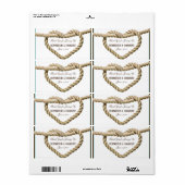 Heart Love Knot Western Waterflesetiket Etiket (Full Sheet)