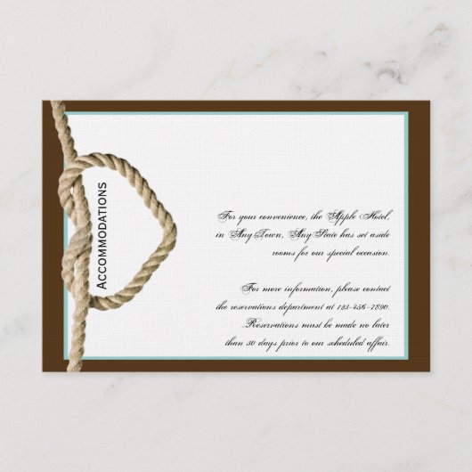Heart Love Knot Western Weddenschap Informatiekaartje (Voorkant)