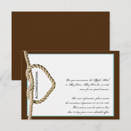 Heart Love Knot Western Weddenschap Informatiekaartje (Voorkant / Achterkant)