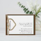 Heart Love Knot Western Weddenschap Informatiekaartje (Staand voorkant)
