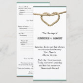 Heart Love Knot Western Wedding Program Programmakaart (Voorkant / Achterkant)