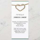 Heart Love Knot Western Wedding Program Programmakaart (Voorkant)