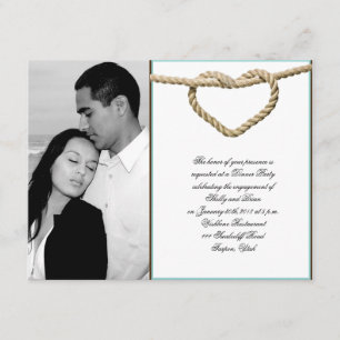 Heart Love Knot Western Wedding Verloving Kaart