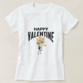 Heart Love Man met bloemetjes Artsy Valentijnsdag T-shirt (Design voorkant)
