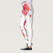 Heart Love Modern Watercolor Artsy Valentine's Day Leggings (Links)