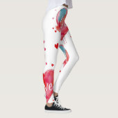 Heart Love Modern Watercolor Artsy Valentine's Day Leggings (Rechts)