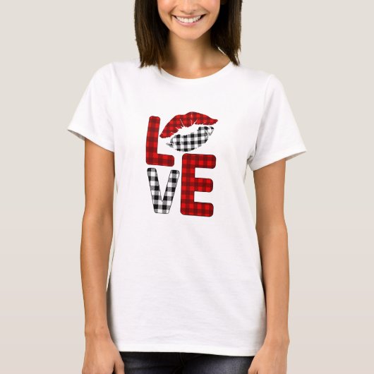 Heart Love Modern Waterverf Valentijnsdag T-shirt (Voorkant)