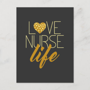 Heart Love Nurse Life Aankondigingskaart