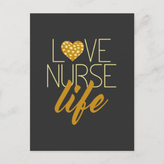 Heart Love Nurse Life Aankondigingskaart
