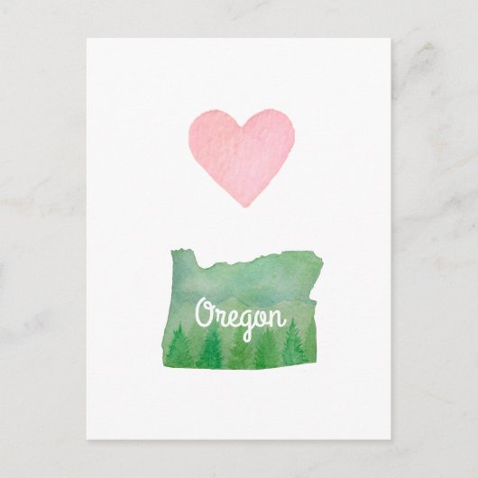 Heart (Love) Oregon State Green Valley Briefkaart (Voorkant)