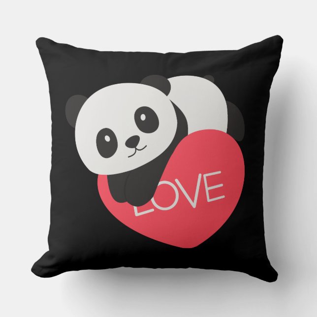 Heart Love Panda Kussen (Voorkant)