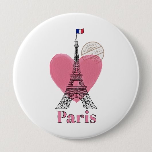 Heart Love Paris Button (Voorkant)