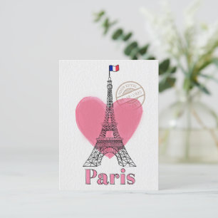 Heart Love Paris Eiffel Tower Briefkaart