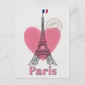 Heart Love Paris Eiffel Tower Briefkaart (Voorkant)