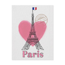 Heart Love Paris Eiffel Tower Briefkaart