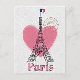 Heart Love Paris Eiffel Tower Briefkaart