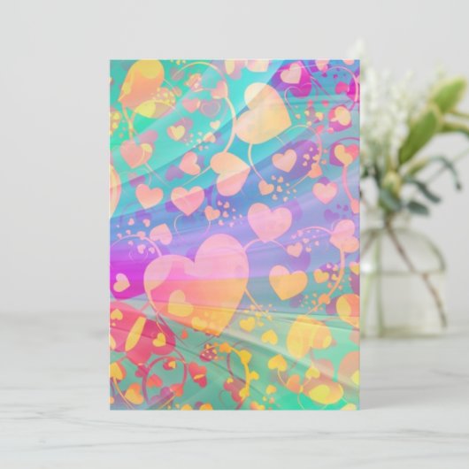 Heart Love Pattern Pastel Design (Staand voorkant)