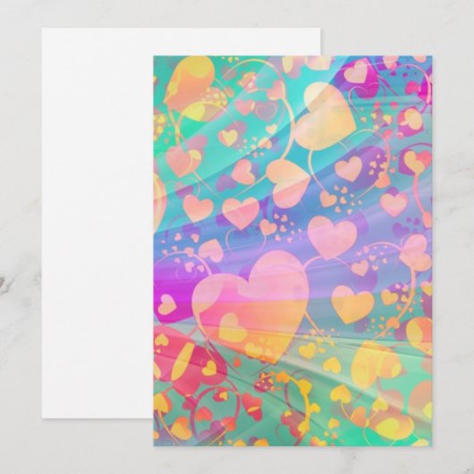 Heart Love Pattern Pastel Design (Voorkant / Achterkant)
