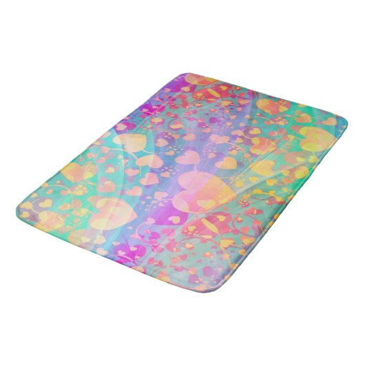 Heart Love Pattern Pastel Design Badmat (Gekanteld)