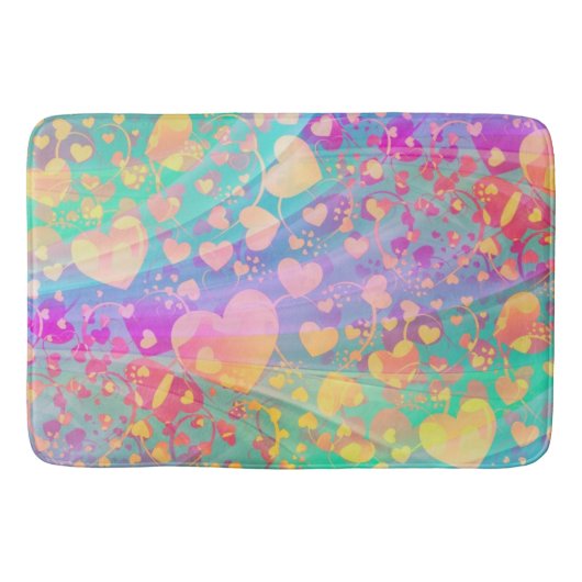 Heart Love Pattern Pastel Design Badmat (Voorkant)